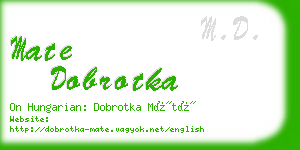 mate dobrotka business card